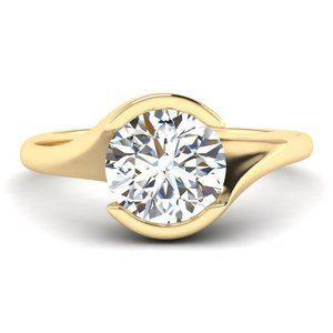 1 Carat Round Solitaire #Certified Lab Diamond Ring